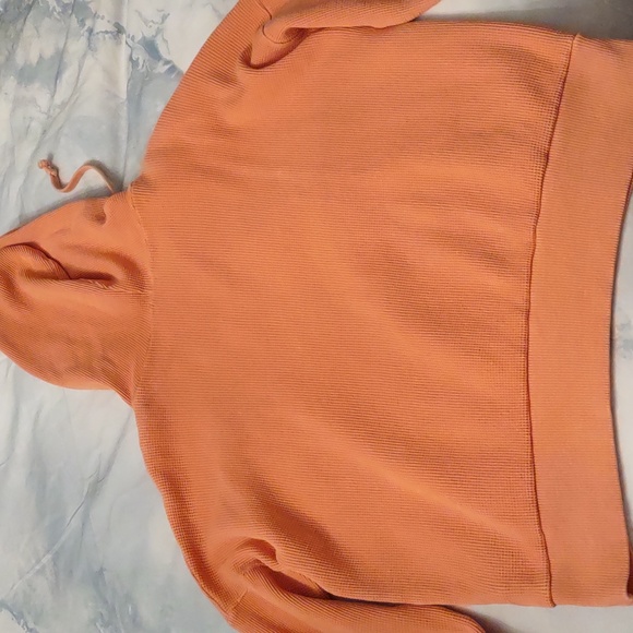 Free People Movement Orange Waffle Hoodie Size Small - Picture 5 of 6